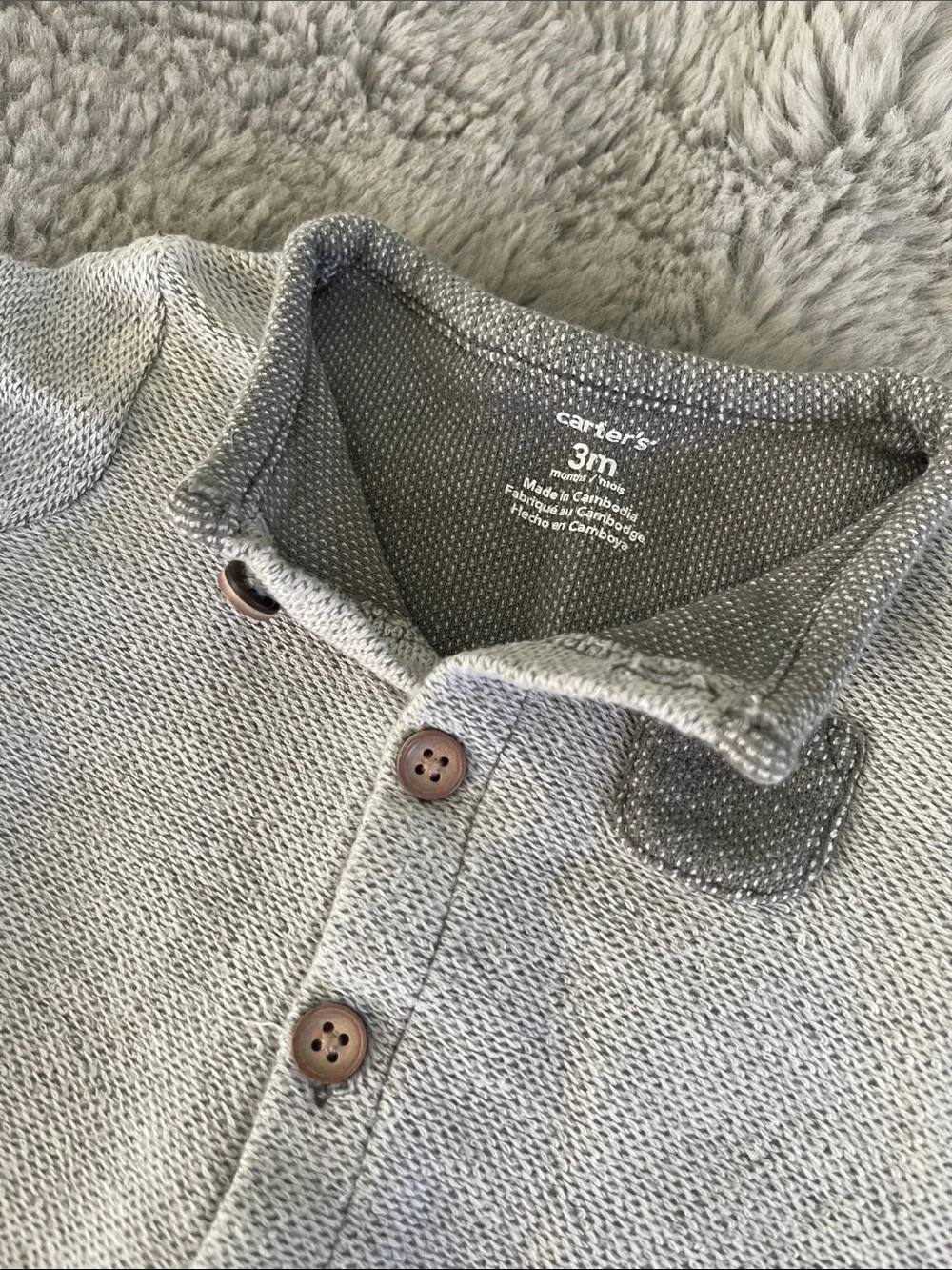 🌈 Carter’s Baby Romper Jumpsuit Sz 3M  Grey Overalls